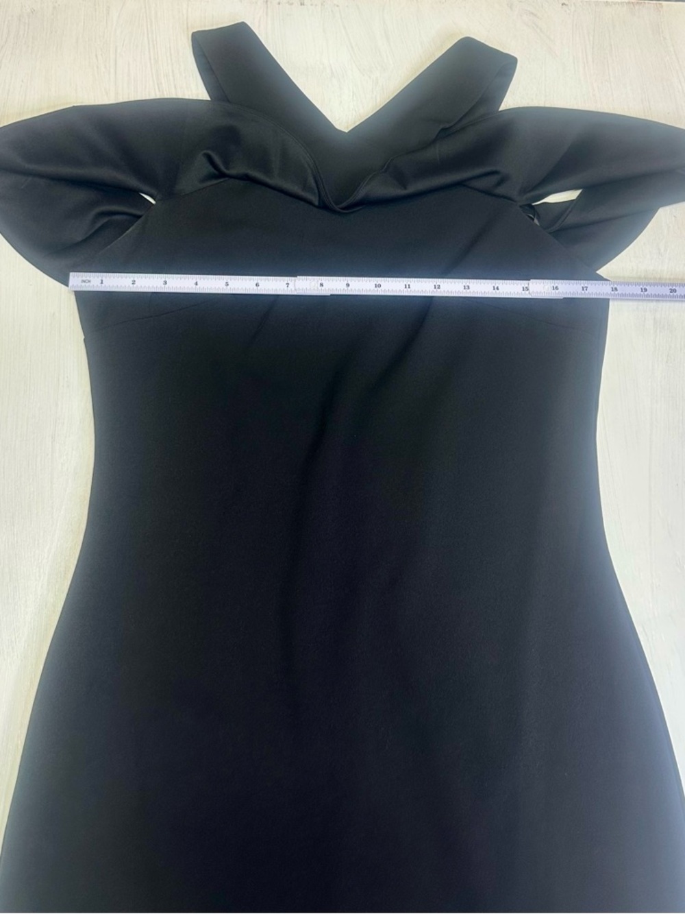 RACHEL Rachel Roy Cold Shoulder Ruffle Halter Black Midi Dress – Size 12 - Picture 4 of 14